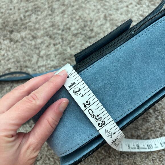 Uno Alla Volta Italian Suede Santo Spirito Crossbody Blue - Picture 12 of 15